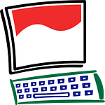 computer lessons for beginners, red swoosh on monitor