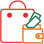 Wallet and shopping bag